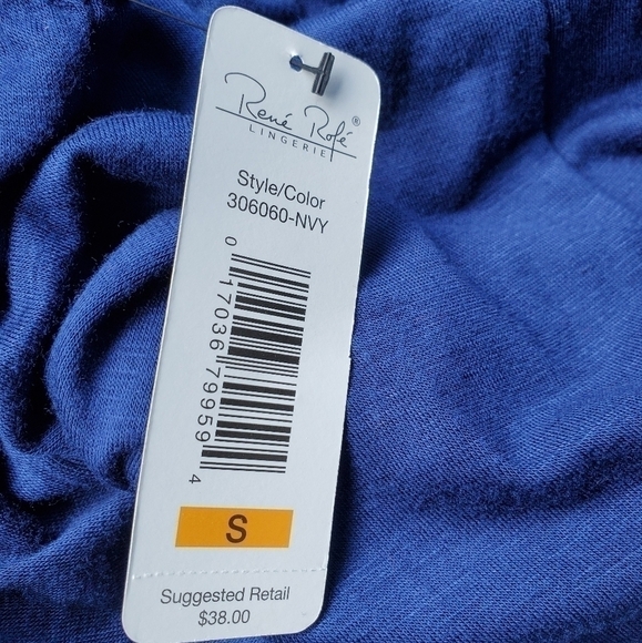 Rene Rofe Blue Sleeveless Racerback Thong Bodysuit Size Small - Picture 4 of 4